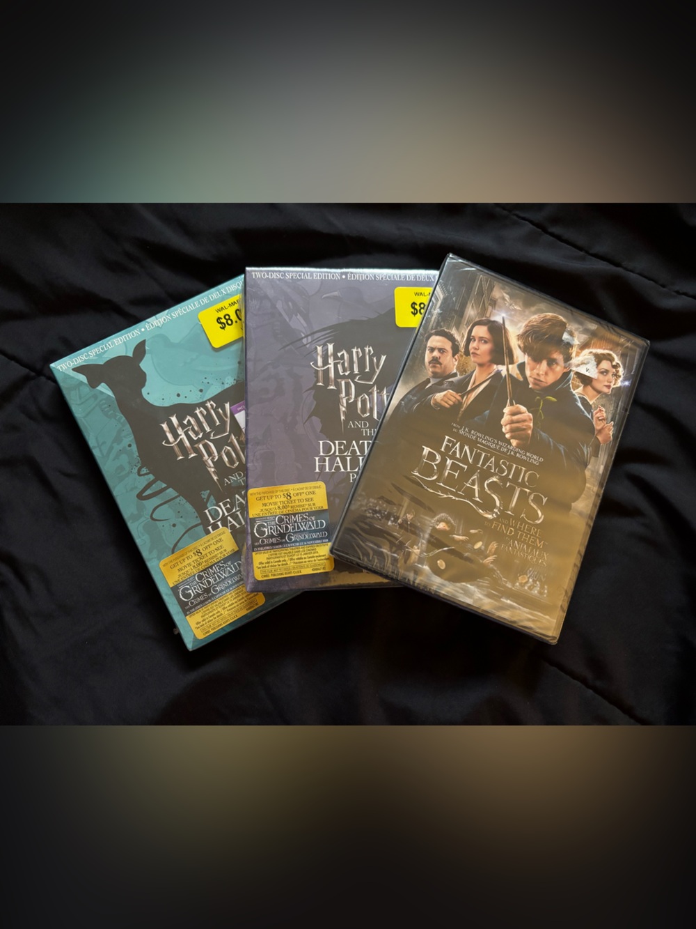 harry potter deathly hallows pt 1&2 + fantastic beasts NWT DVD bundle